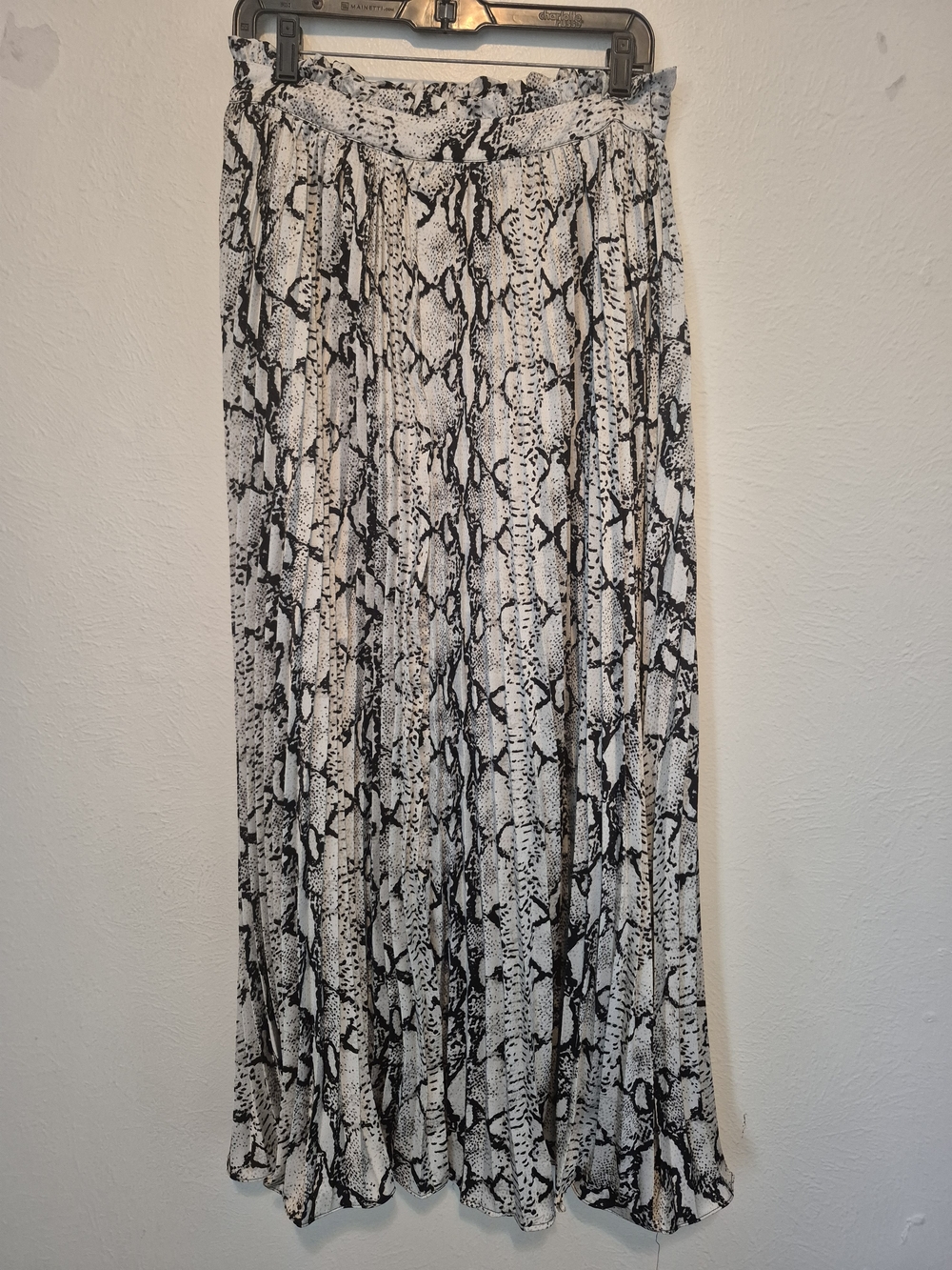 Snake Print Maxi Skirt - Black & White